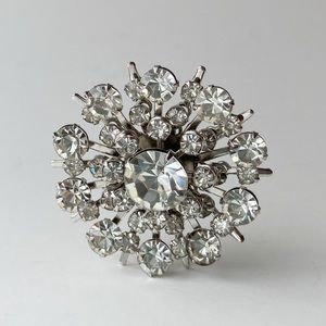 Vintage Starburst Rhinestones Brooch